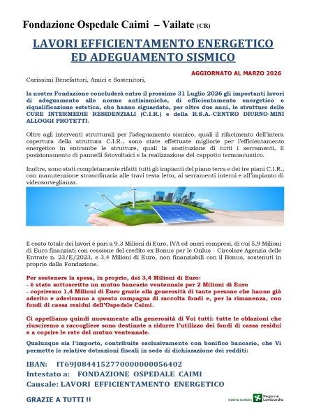 LAVORI DI EFFICIENTAMENTO - agg. marzo 2026