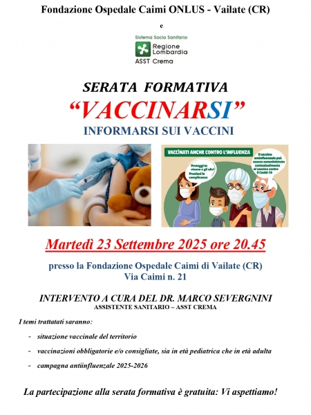 SERATA FORMATIVA VACCINARSI DEL 23 SETTEMBRE2025