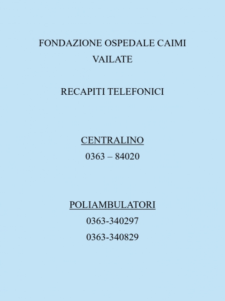RECAPITI TELEFONICI